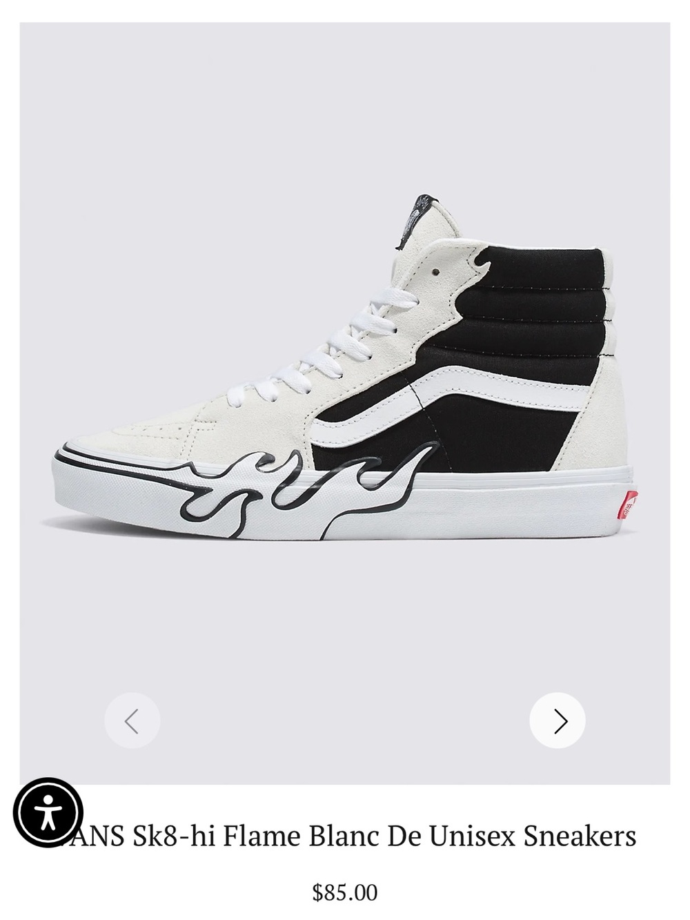 Vans Sk8-Hi Flame High-Top Sneakers - Black & White